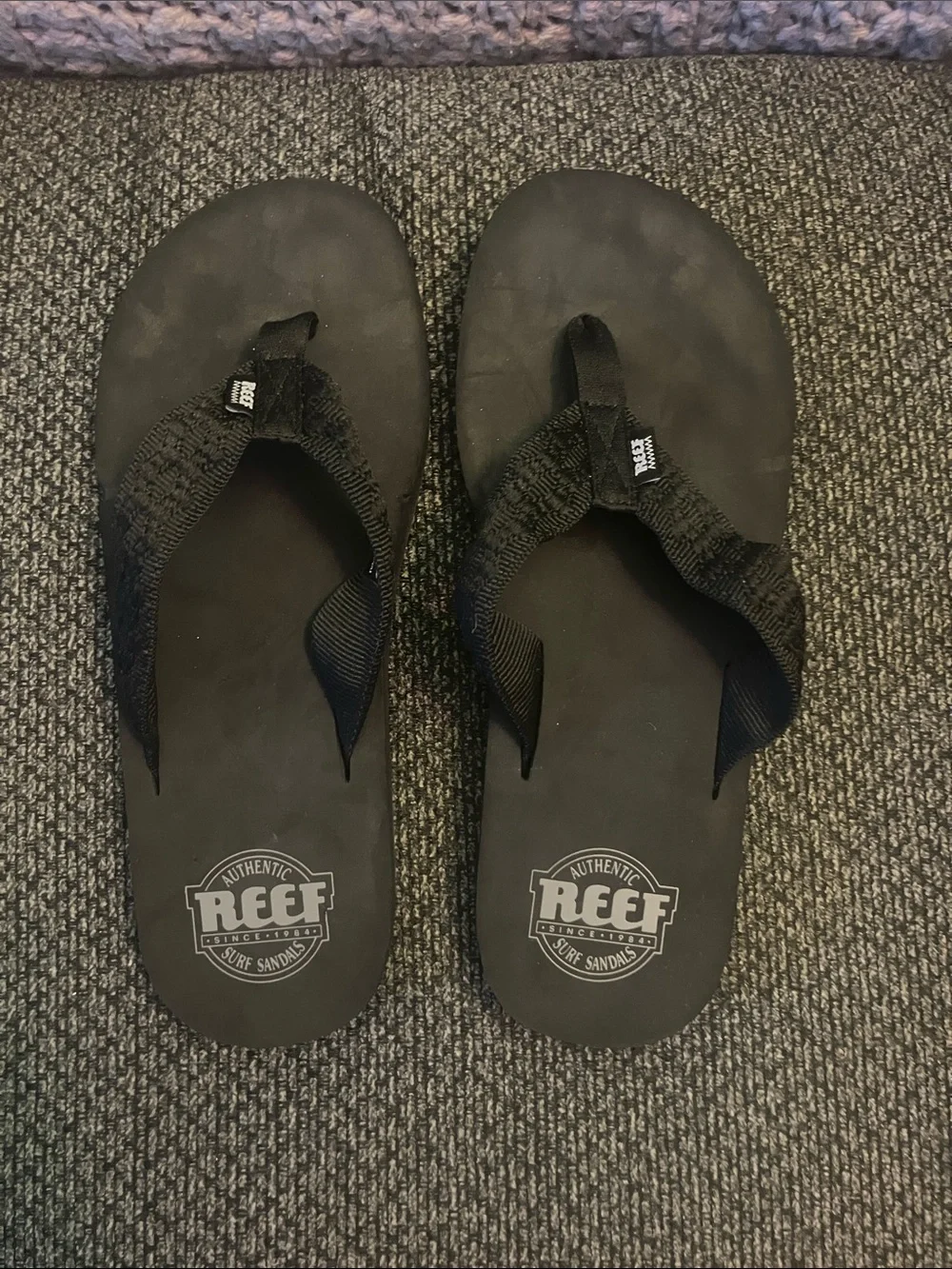 Reef smoothy flip flop sandals foam cushioned sole black men’s 9